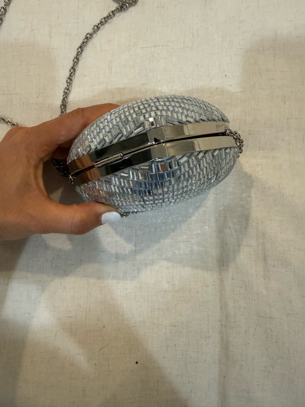 Betsey Johnson Silver Heart Disco Mirror Clutch - Picture 8 of 8